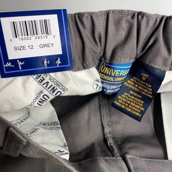 NWT UNIVERSAL SCHOOL UNIFORM GREY BOYS PLEATED FRONT SHORTS SIZE 12 - Picture 3 of 6